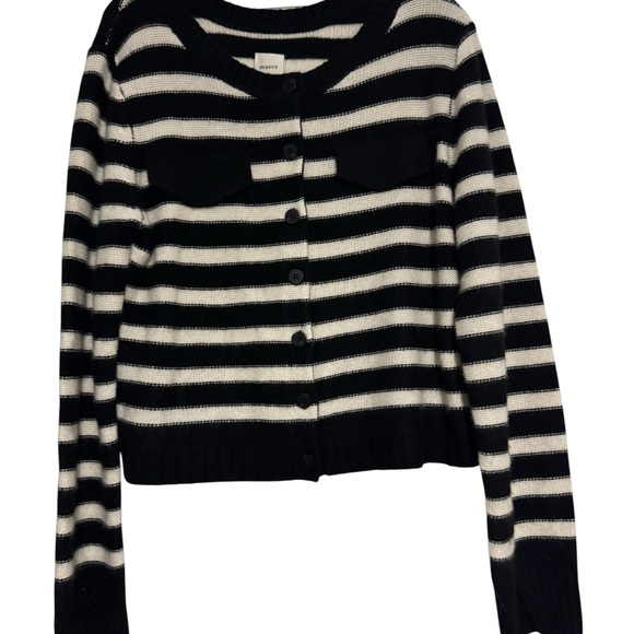 Anthropologie Monochrome Striped Cardigan 100% cashmere - Picture 2 of 8